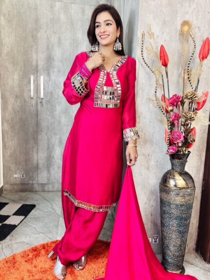 Rani Pink Mirror Glam Suit